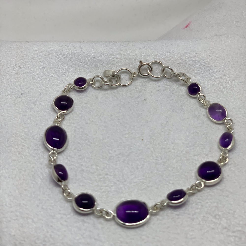 Women Bracelet Sterling Silver with Amethyst